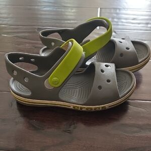 CROCS Kids Sandals - Gray and Lime